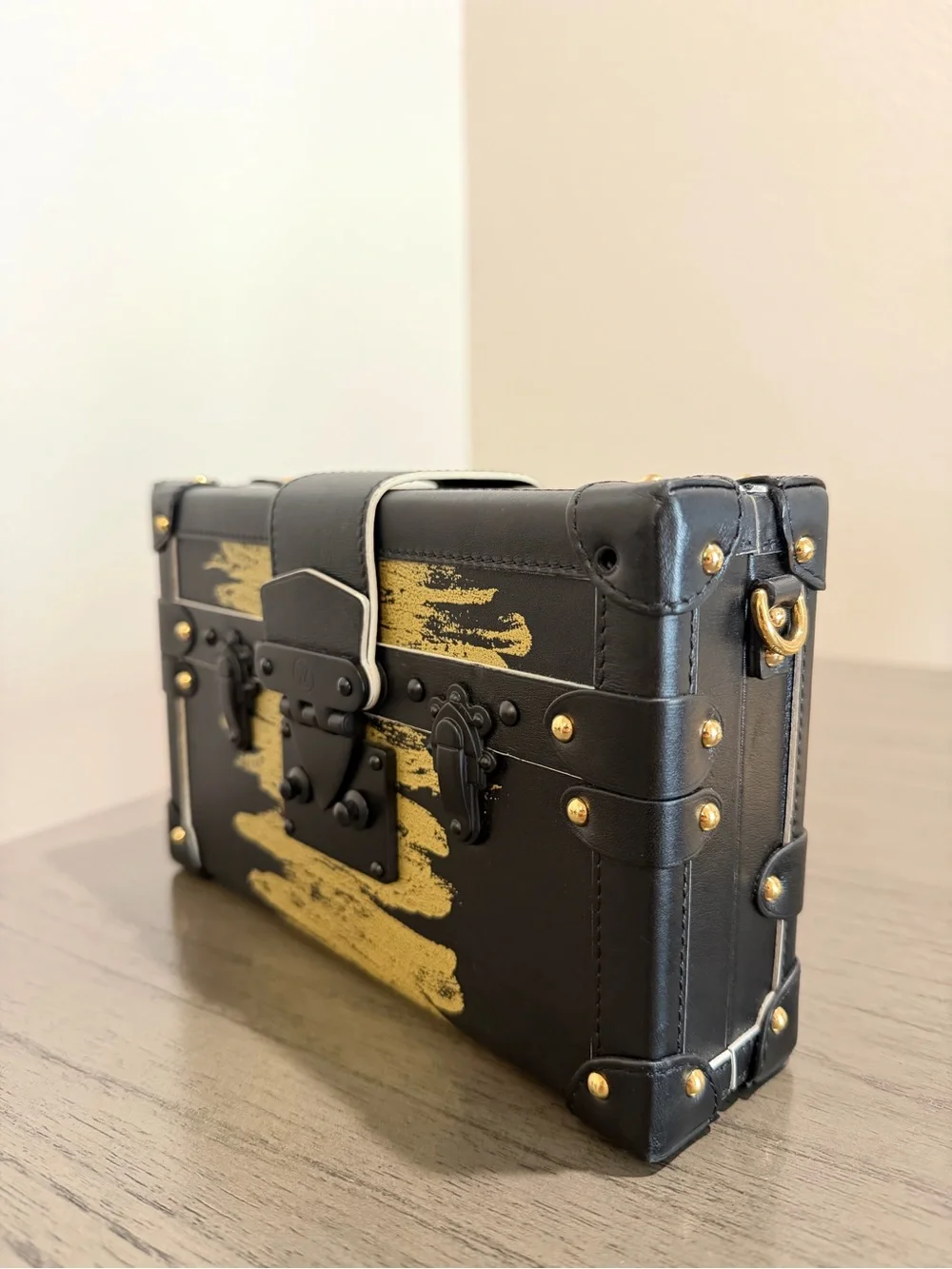 Louis Vuitton Black Petite Malle Trunk Bag